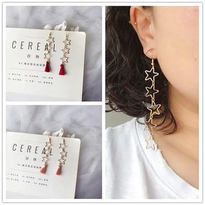 Dangle Earrings Timlee E146気質スタータッセルロングメタルドロップイヤリングファッションアクセサリー卸売