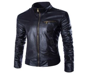 Whole New PU Leather Jacket Men Blouson Moto Cuir Mens Windproof Motorcycle Biker Jacket Jaqueta de Couro Veste Cuir Homme Y05862566