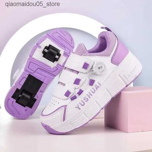 أحذية Sneakers Childrens 2-WHEEL ROLLER SKATBOARD مع أبازيم دوارة الأطفال باركور تشوه باركور يديرون فتيان هدايا هدايا تحلق الرياضة Q240413