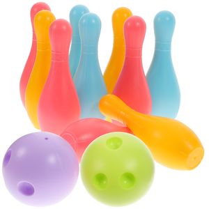 Roliga och pedagogiska småbarnsbowling med 10 stift och 2 bollar för inomhus- och utomhussportspel, Perfect Kids Baby Gift