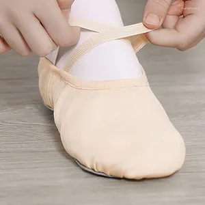 Танцевальная обувь Ushine Женские балет -холст для девочек тапочки разделить подошва гимнастика йога танцую йогу дети взрослые балерина