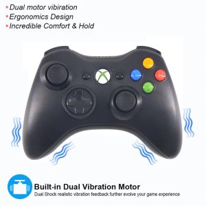 GamePads GamePad zdalny sterowanie 2.4G bezprzewodowy joystick Joypad Gra kontrolera na Xbox 360 i PC Windows XP / 7/8/10