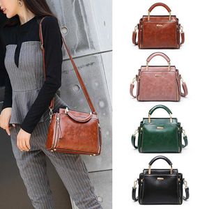 Feminino baobao 2024 simples e versátil mola crossbody saco de bolsa de mão elegante de couro de óleo elegante