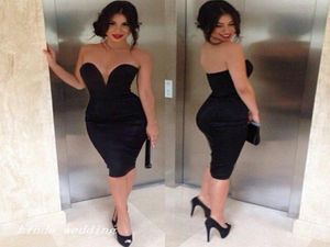 Short Black Cocktail Dresses High Quality Sweetheart Knee Length Midi Bodycon Women Wear Evening Dresses Party Prom Homecoming Dre2571034