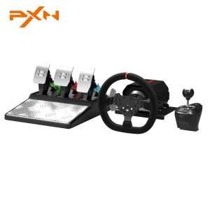 Tekerlekler PXN V10 3 3 Kuvvet Geri Bildirim Çarkı Oyun Oyun Direksiyon Simidi PC Bilgisayar/PS4/Xbox için Salon Magntic Pedalslı PC