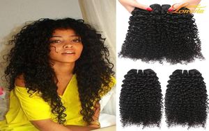 7A Brazilian Virgin Human Kinky Curly Hair Extension Brazilian Peruvian Malaysian Indian Human Hair Weave Bundles Machine Double W7318470