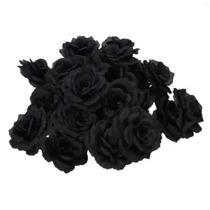 Сумки для хранения 20 шт. Черные искусственные шелковые цветочные вечеринки свадебная вечеринка в офисе сад декор DIY