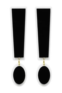 Mode Super Large Black White Acrylic Symbol Exclamation Point Dangle Earring för kvinnors trendiga smycken Hyperbole Accessories1586291