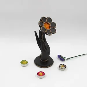 Kerzenhalter Buddha Yoga Halter Lotus Geste Handform Candlestick Teelight für Wohnzimmer Meditation Dekoration