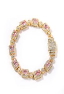Hip Hop Copper Inlaid Pink Zircon Tennis Bracelet Men Women Diamond Mixed 7inch 8inch Crystal Bracelets Jewelry Accessories4736841