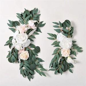 Decorative Flowers 2pcs Wedding Arch Flower Artificial Decor Silk Rose Peony For Ceremony Party Baby Shower Decoration