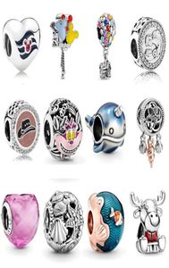 Memnon Jewelry 925 Sterling Silver Up House Balloons Charm Shimmering Narwhal Charms Seashell DreamCatcher Bead Ocean Waves Beads Fit P Style Bracelets DIY7539187