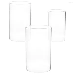 Candle Holders 3 Pcs Shade Desktop Glass Shades Table Decor Supply Home Accents Household Decorative Pillar Jar Dome Open Ended