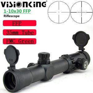 VisionKing 1-10x30 FFP Hunting Riflescope FMC BAK4 FMC 35mm Tube Sniper Tactical Long Range Shooting Mil-Dot Professional Optical Sight for .22-.50 Cal