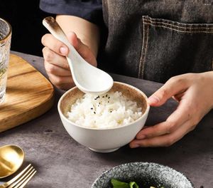 Maty stołowe ceramiczne zupa łyżki japońskie retro chińska łyżka azjatyckie silikonowe naczynia do gotowania ryżu