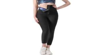 Yoga Outfit Allenatori in vita Pantaloni sauna sudore bodina shaper ad alto slittamento allenamento di fitness di fitness capris8150092