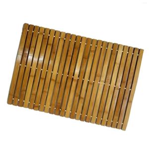 Bath Mats Natural Bamboo Wood Mat Bathmats Kitchen Rugs For Bathroom