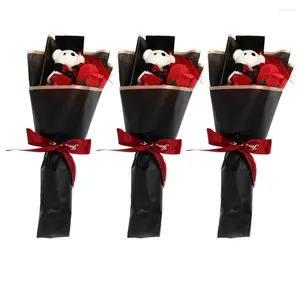 Flores decorativas 3 PCs Graduação Bouquet Birthday Birthda