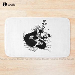 Bath Mats Women Men Spiriu Marsu più del fantastico Batunato Black Cartoon Bathmat