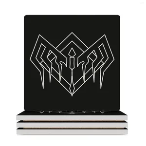 Table Mats TBATE4 Lances Mark / Symbol In Cool White Line Art Vector From The Beginning After End TBATE Man Ceramic Coasters (Square)