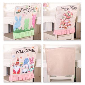Easter Chair Covers Happy Easter Slipcover With Rabbit Pattern Spring Home Decor For Kitchen Dining Room Easter Accesssories