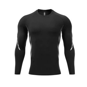 T-shirts Rashguard Children Män som kör gymkomprimering Tshirt Snabbtorkning Bodybuilding Fitness Soccer Basketball Workout Sportkläder