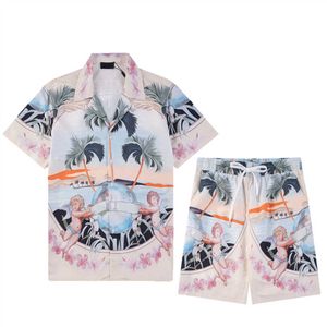 Мужские шорты и рубашка Set Set Summer Designer Set Мужская и женская модная пара праздничная пара для печати.