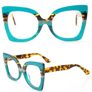 Óculos de sol enquadram mulheres funky óculos femininos de gato de gato Óculos prescritos de tamanho de borboleta de borboleta óculos de tartaruga óculos de tartaruga
