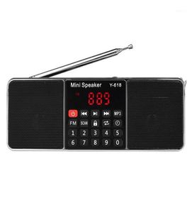 Y618 Mini FM Rádio Digital Portátil Dual 3W Speaker MP3 O Player High Fidelity Sound Quality W 2 polegadas Display S14625238