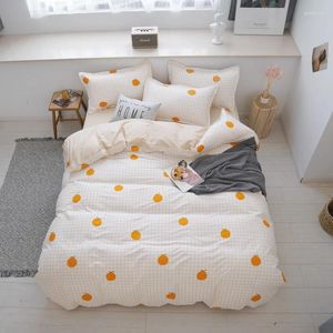 Bedding Sets Home Textile Orange Printing Simple Conjunto de impressão lateral adulto tampa adulta