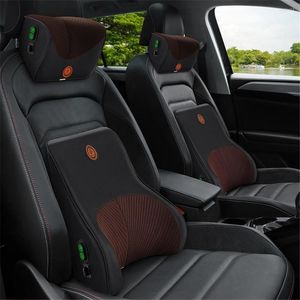 Pillow Smart Car Seat Neck Headrest Memory Foam Massage Lumbar USB Plug-in Backrest Pad Rest Head Mat Back Support