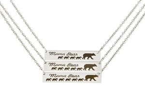 MOTHER039S DAG Gift Mama Bear Animal Alphabet god vän rostfritt stål halsband FSJB8729620