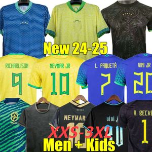 Vini Jr 24 25 Casemiro يسوع البرازيلية ريتشارليسون كرة القدم قمصان Camiseta Raphinha Paqueta Rodrygo Brasil Maillots قميص كرة القدم الرجال امرأة موحد 2022