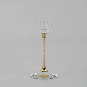 Candle Holders Modern Creative Romantic Crystal Glass European Candlestick Home Decoration Electroplated Wedding Colorful