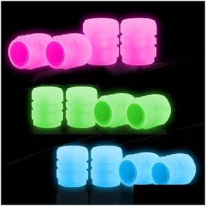 Tire Covers Luminous Vae Cap Ers Car Motorcycle Bicycle Wheel Hub Decoration Glow In The Dark 4 Pcs Drop Delivery Automobiles Motorcyc Dhidr