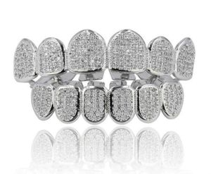 Single Tooth Grill Diamond Husces Vampire Teeth Hip Hop Personlighet Fangs Teeth Gold Silver Teeth Womenmen Dental Grills Jewelry652637447