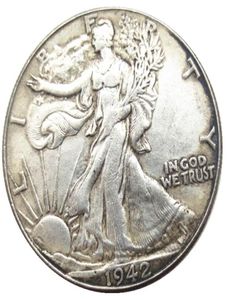 US 1942PSD Walkty Liberty Half Dollar Craft Srebrna kopia Monety mosiężne ozdoby domowe akcesoria 3081041