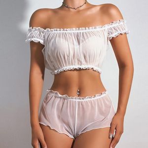Bras Sets Women Lingerie Set Two Piece Underwear Sleepwear Steel Ring Pajamas Garter Bow Mesh Lenceria Para Damas 2024