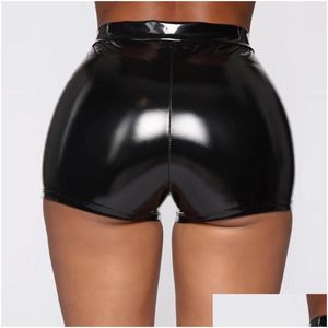 Frauen Shorts Glossy Bag Hip Latex y Boden Unterwäsche Frauen hohe Taille Lederhose Kurzerot erotisch glänzend SHA PVC Drop Lieferung Appare Dham1