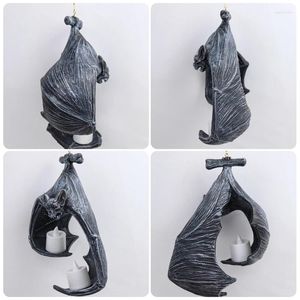 Titulares de vela Sconce de parede Bat Montada na parede Tealight decoração rústica Decoração de casa Sculpture Halloween Velas para o banheiro da sala Banheiro