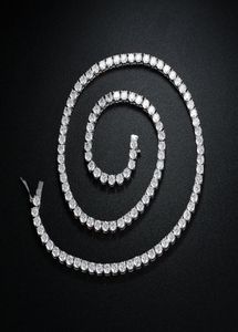 LuckyShine helt ny 24 18 tum tenniskedjan halsband 4mm rund kristall kubik zirkonia ädelstenar silver för män039s kvinnor smycken ne5986816