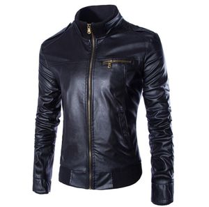 Hela nya pu läderjacka män blouson moto cuir mens vindtät motorcykel cyklistjacka jaqueta de couro veste cuir homme y06319233