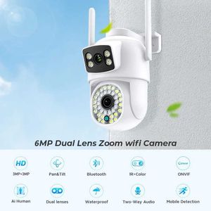 IP -Kameras 6MP 4K PTZ WiFI Camera Outdoor Home Surveillance IP CCTV Dual Objektivfarbe Nachtsicht Autotracking Security Protection ICSEE 240413