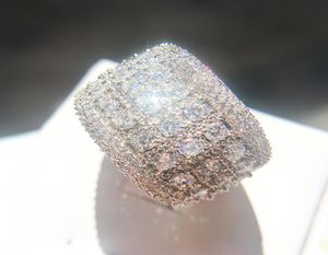 Mens simulado diamante anéis de noivado de diamante Jóias Novo anel de casamento prateado de moda de alta qualidade para mulheres K56519915294