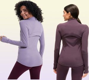 Zíper yoga nova jaqueta L78 Quickdrying Autumn Winter Roupos Longsleeve Thumb Hole Treining Jacket Running Women Women Slim Fitness C4933591