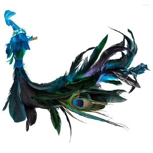 Dekorative Figuren Weihnachtsbaum-Anhänger simulierte Langschwanz Blue Peacock Dekorationen (Packung von 2) für Zubehör natürliche Weihnachtsfest