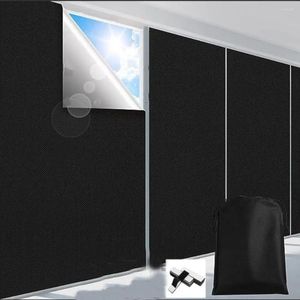 Vorhang Black Blackout Blind Tragbare nicht perforierte Aufkleber Vorhänge thermisch isoliertes Klebstoff-Schatten Zuhause