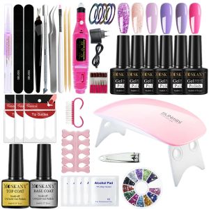 Kits Manicure Set med nageldisk lampa UV Nagelgel Polish Kit Gel Polish Set Semi Permanent Lack Nail Art Tools Kit