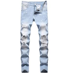 2022 Men039s rasgado jeans skinny fashoin calças de jeans casuais slim tamanho 2842 Midwaist Múltiplas calças 20 estilos Pantalo9353316