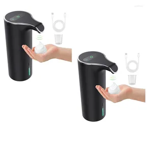 Flytande tvåldispenser JFBL 2x Automatisk svart skumuppladdningsbar icke-kontakt för badrum